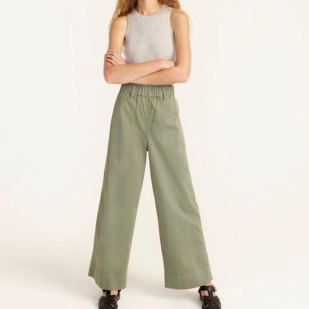 J. Crew Pull On High Rise Wide Leg Chino Pants / Size Small